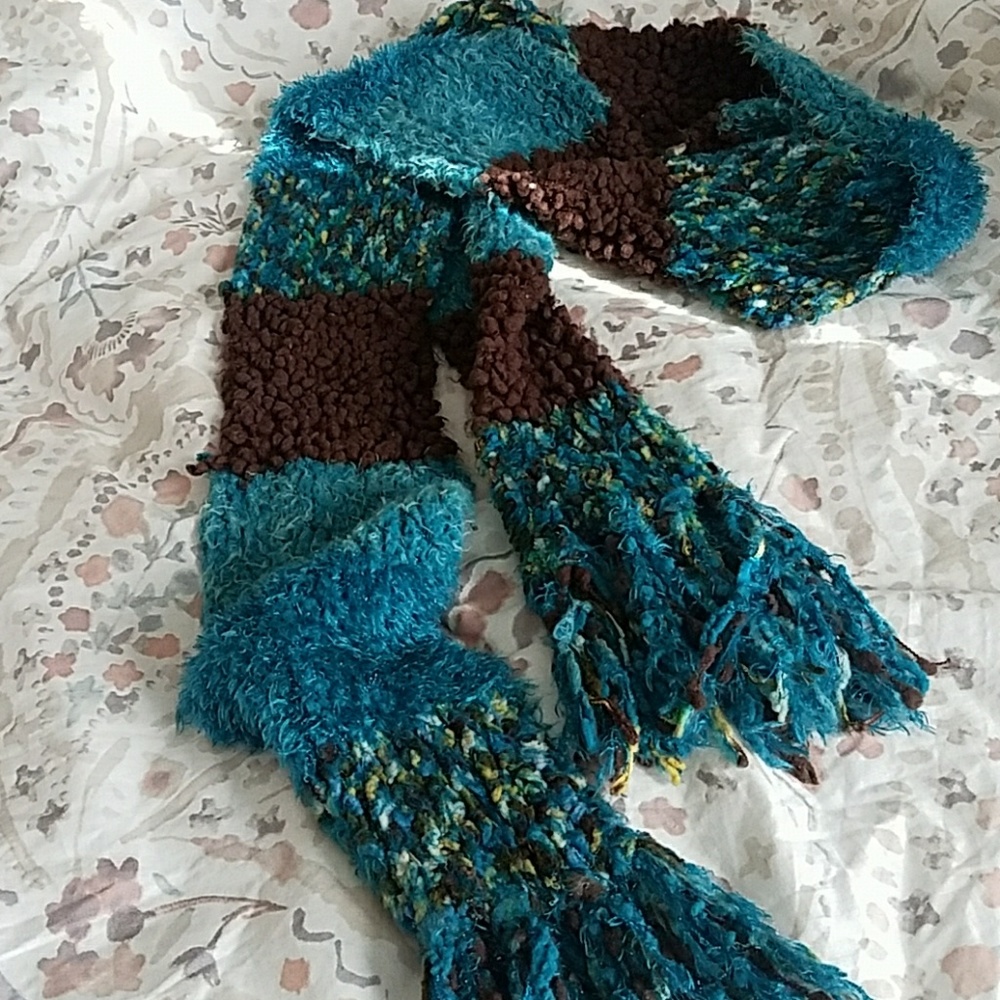 Blue and Brown Scarf